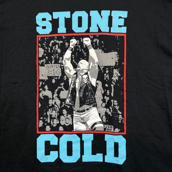 Stone Cold Steve Austin The Double Fist Salute WWE T-Shirt L - Picture 2 of 4